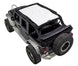 Sun shade for Jeep Wrangler JKU 4-Door by SpiderWebShade, solid white shade top