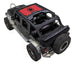 SpiderWebShade sun shade top for Jeep Wrangler JKU 4-Door; red printed shade with black logo.