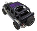 SpiderWebShade sun shade for Jeep Wrangler JKU 4-Door, black fabric with purple printed top