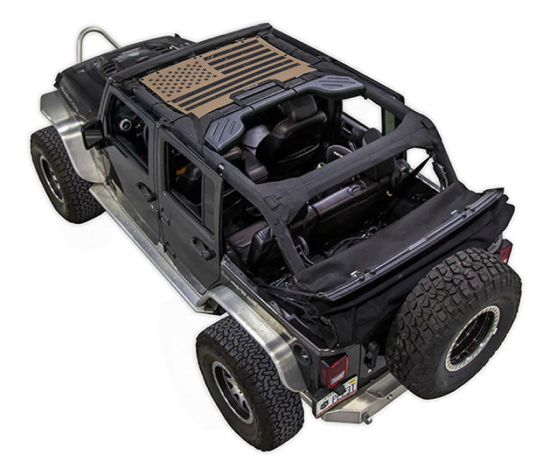 SpiderWebShade sun shade top for Jeep Wrangler JKU 4-Door (2007–2017) American flag print