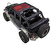 Sun shade for Jeep Wrangler JKU 4-Door by SPIDERWEBSHADE; black stock printed shade top with red American flag design.
