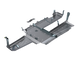 Artec JLU 392 Bellypan Skid with Magnaflow Exhaust Skid, gray steel, underside view