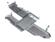 Artec JLU Bellypan Skid Plate Assembly, gray steel with mounting brackets