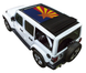 Sun shade SpiderWebShade for Jeep Wrangler JLU Sky One Touch Power Top; stock printed top with Arizona flag design