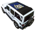SpiderWebShade sun shade for Jeep Wrangler JLU Sky One Touch Power Top, blue printed state-flag shade top