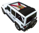 Sun shade SpiderWebShade for Jeep Wrangler JLU; Florida flag-printed shade top on white SUV