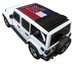 Sun Shade for Jeep Wrangler JLU Sky One Touch Power Top by SpiderWebShade; stock printed flag top, folded black shade