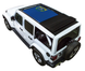 Sun shade for Jeep Wrangler JLU by SpiderWebShade; stock printed blue shade top.