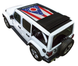 Sun shade for Jeep Wrangler JLU Sky One Touch Power Top; white stock printed shade top by SpiderWebShade