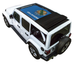 SpiderWebShade sun shade top for Jeep Wrangler JLU with blue Oklahoma flag print