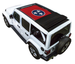 Sun Shade for Jeep Wrangler JLU Sky One Touch Power Top, red printed shade top