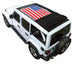 SpiderWebShade sun shade for Jeep Wrangler JLU Sky One Touch Power Top with US flag printed shade top