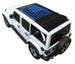 Sun shade for Jeep Wrangler JLU Sky One-Touch Power Top by SPIDERWEBSHADE; blue printed shade top.