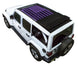 SpiderWebShade sun shade for Jeep Wrangler JLU Sky One Touch Power Top; purple printed stock shade top.