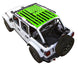 Sun Shade for Jeep Wrangler JLU 4-Door by SPIDERWEBSHADE; neon green stock-printed flag design