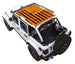 SPIDERWEBSHADE Sun Shade for Jeep Wrangler JLU 4-Door; orange stock-printed top with flag/star design