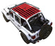Sun Shade for Jeep Wrangler JLU 4-Door by SpiderWebShade, red stock-printed American flag roof