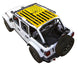 Sun shade SpiderWebShade for Jeep Wrangler JLU 4-Door; yellow US-flag style printed roof top