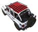 SpiderWebShade sun shade top for Jeep Wrangler JLU 4-Door, red and black flag-print pattern