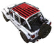 SpiderWebShade sun shade top for Jeep Wrangler JLU 4-Door, red and black flag-print pattern