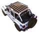 SpiderWebShade Sun Shade for Jeep Wrangler JLU 4-Door with stock printed brown/black American flag roof design