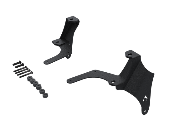 JL-JT A-Pillar Dual Surface Light Mount Artec Industries; Jeep JL/JT black metal brackets with mounting holes and hardware