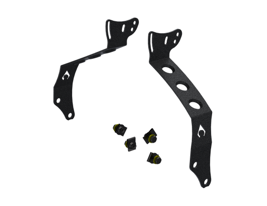 Artec JL-JT Front Bumper 20in Light Mount brackets, pair, black powder-coated, for Jeep JL/JT