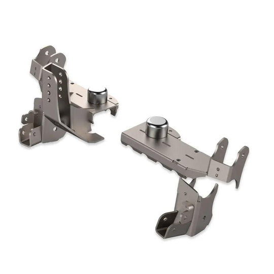 Artec JL 1 TON APEX Rear Axle Swap Brackets for Jeep JL, pair of silver metal mounting brackets