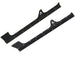 Artec JLU Aluminum Rocker Armor pair, black textured panels with gold mounting bolts and Artec logo cutouts