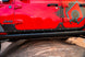 Artec JLU Aluminum Rocker Armor on red Jeep Wrangler JL with black riveted rocker panel