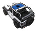 Sun shade for Jeep Wrangler JL 2-Door by SpiderWebShade, stock blue printed shade top