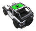 SPIDERWEBSHADE Jeep Wrangler JL 2-Door sun shade top, lime green printed shade with black emblem