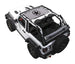 Sun shade for Jeep Wrangler JL 2-Door by SpiderWebShade, white Jeep with gray shade top