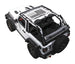 SpiderWebShade sun shade for Jeep Wrangler JL 2-Door, white vehicle with top-mounted shade installed