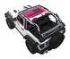 Sun shade for Jeep Wrangler JL 2-Door by SpiderWebShade; pink stock printed shade top with American flag design.