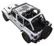 Sun shade top for Jeep Wrangler JLU 4-Door, white SUV, stock printed shade pattern