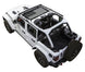 SPIDERWEBSHADE Sun Shade for Jeep Wrangler JLU 4-Door with stock printed US flag graphic