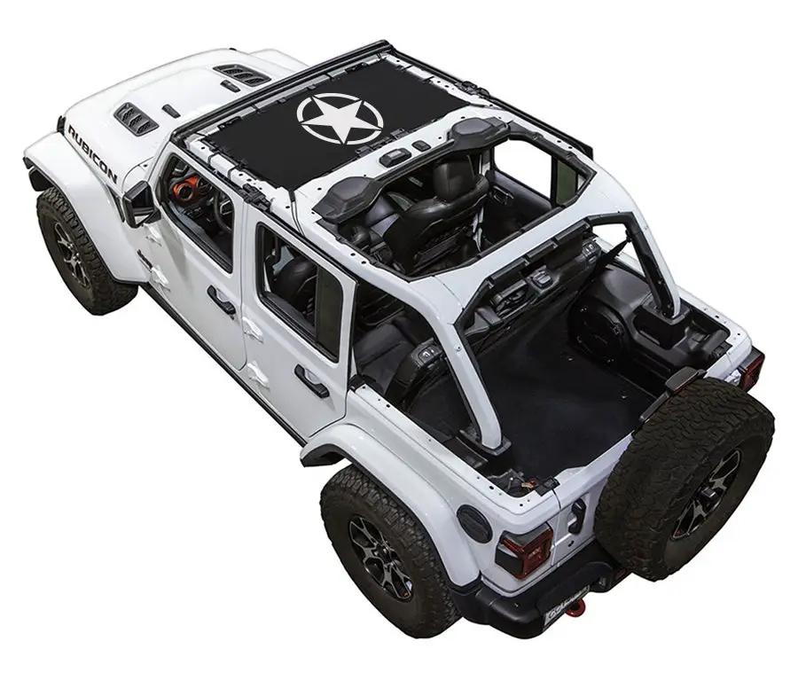 Sun Shade SPIDERWEBSHADE for Jeep Wrangler JLU 4-Door black stock-printed shade top