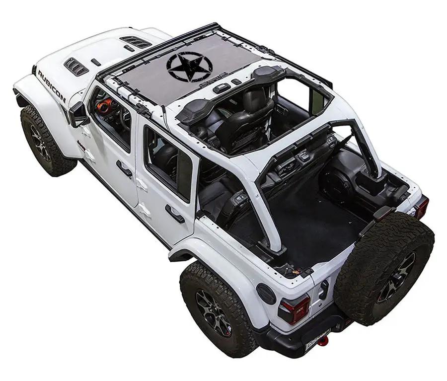 SPIDERWEBSHADE sun shade for Jeep Wrangler JLU 4-Door, stock printed shade top (2018–2026)