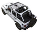 Sun shade top for Jeep Wrangler JLU 4-Door by SpiderWebShade, white with star pattern