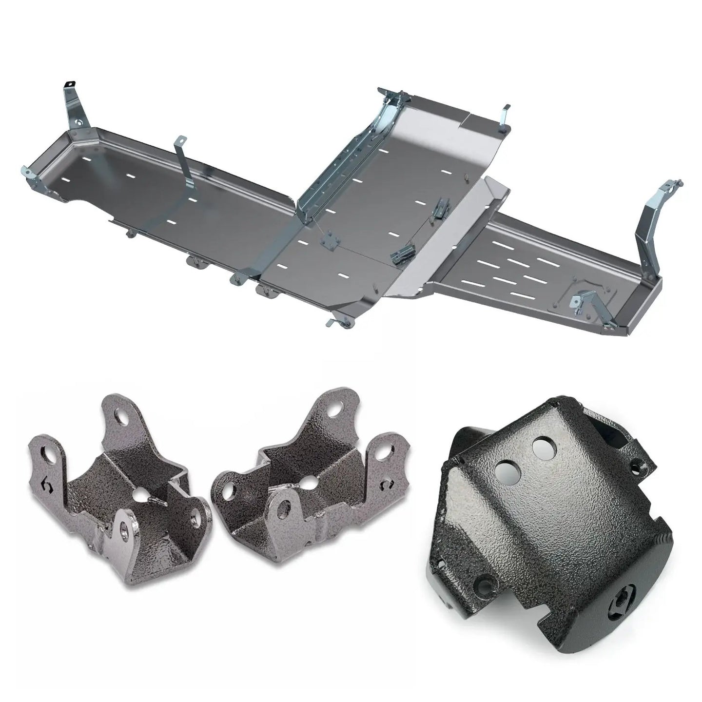 Artec Industries JL 392 Bellypan Protection Package for 4-Door Jeep JL underbody pan with mounting brackets and skid pieces