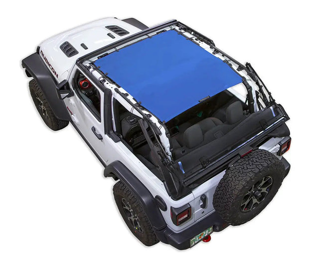 SPIDERWEBSHADE sun shade top for Jeep Wrangler JL 2-Door, blue solid color