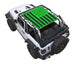 SpiderWebShade sun shade for Jeep Wrangler JL 2-Door, green and black flag print