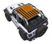 Sun shade for Jeep Wrangler JL 2-Door, orange/black American flag print by SpiderWebShade