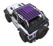 SPIDERWEBSHADE Sun Shade for Jeep Wrangler JL 2-Door with purple and black flag print.