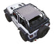 Sun shade for Jeep Wrangler JL 2-Door by SpiderWebShade; gray solid color top for 2018–2026.