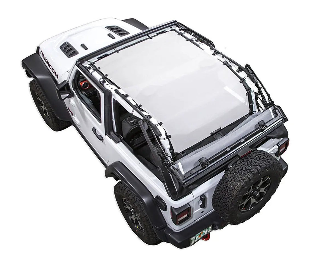 Sun shade for Jeep Wrangler JL 2-Door by SPIDERWEBSHADE, solid color shade top