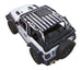 Sun Shade for Jeep Wrangler JL 2-Door by SpiderWebShade with distressed US flag print.