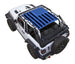 Sun shade for Jeep Wrangler JL 2-Door by SpiderWebShade, blue distressed American flag print