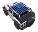 Sun shade for Jeep Wrangler JL 2-Door by SpiderWebShade, blue distressed American flag print